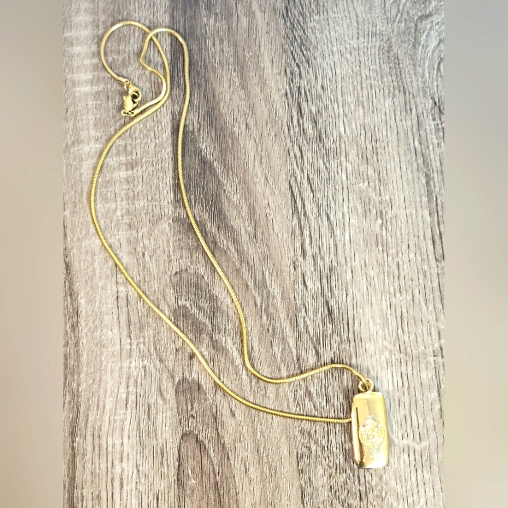Liz Claiborne Vintage Rectangle Crest Logo Pendant